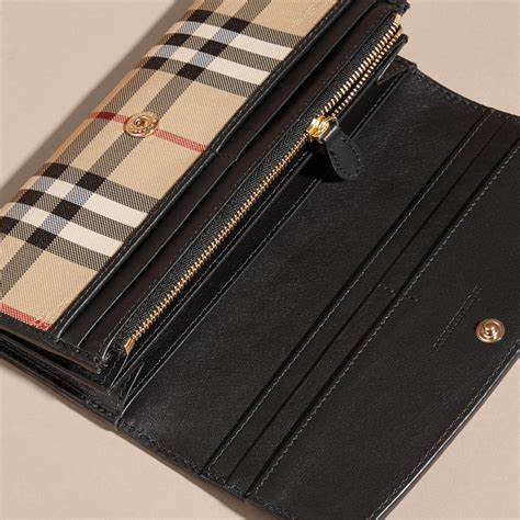 burberry checked leather continental wallet|Burberry checkbook cover.